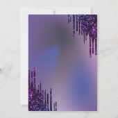 Donkere Paarse Glitter Druppels Paarse Sweet 16  Kaart (Achterkant)