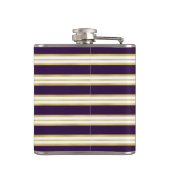 Donkere Paarse Gold Stripe Pattern - Aangepaste na Heupfles (Achterkant)
