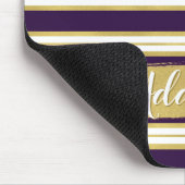 Donkere Paarse Gold Stripe Pattern - Aangepaste na Muismat (Hoek)