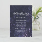 Donkere Paarse Gothic Boho Floral Handfasting Kaart (Staand voorkant)