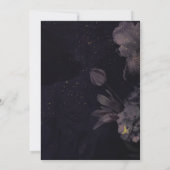 Donkere Paarse Gothic Boho Floral Handfasting Kaart (Achterkant)