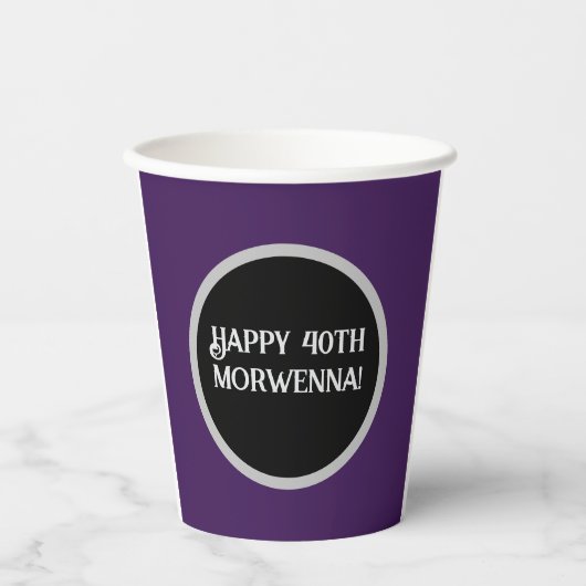 Donkere Paarse Gothic Papieren Bekers (Voorkant)