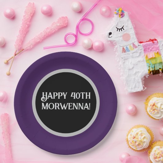 Donkere Paarse Gothic Papieren Bordje (Feest)