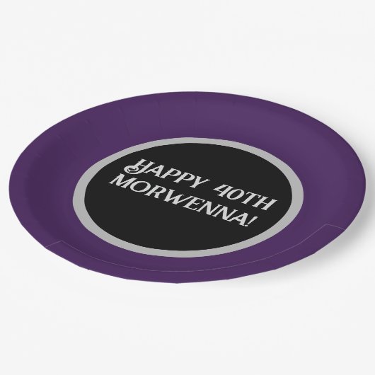 Donkere Paarse Gothic Papieren Bordje (Gekanteld)