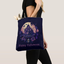 Donkere Paarse Gotische Geheime Huis Gelukkig Hall Tote Bag