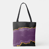 Donkere Paarse goud met Jouw naam Tote Bag (Achterkant)