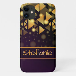 Donkere Paarse, gouddriehoeken, Brokeh Case-Mate iPhone Case