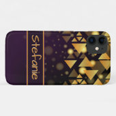 Donkere Paarse, gouddriehoeken, Brokeh Case-Mate iPhone Case (Achterkant (horizontaal))