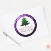 Donkere Paarse groene kerstboomgaarden Gift Label (Envelop)