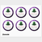 Donkere Paarse groene kerstboomgaarden Gift Label (Vel)