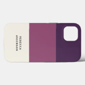 Donkere Paarse horizontale streep-kleurenblok Case-Mate iPhone Case (Achterkant (horizontaal))