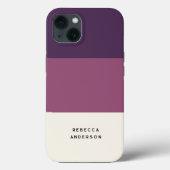 Donkere Paarse horizontale streep-kleurenblok Case-Mate iPhone Case (Achterkant)