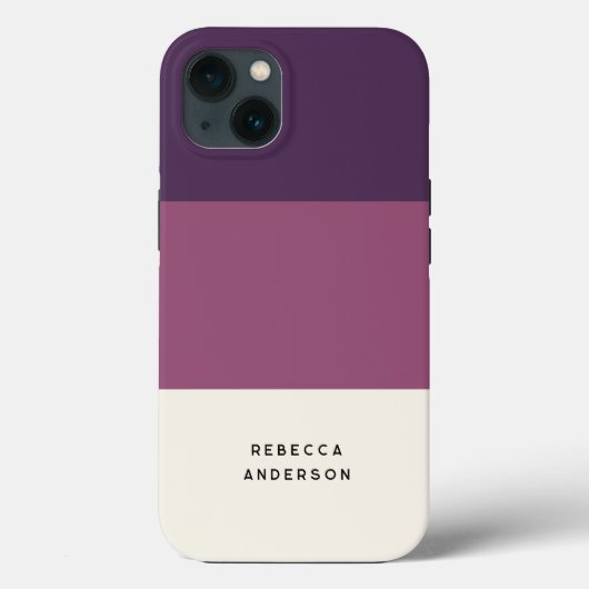 Donkere Paarse horizontale streep-kleurenblok Case-Mate iPhone Case (Achterkant)