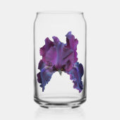 Donkere Paarse Iris Bloom Floral Blikvorm Glas (Voorkant)