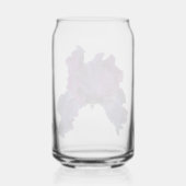 Donkere Paarse Iris Bloom Floral Blikvorm Glas (Achterkant)
