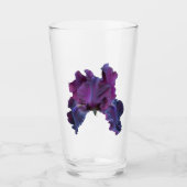 Donkere Paarse Iris Bloom Floral Glas (Voorkant)