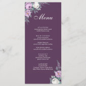 Donkere Paarse Kaart van het Wedding Menu (Voorkant)