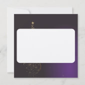 Donkere paarse kerstmotief met gouden kerst kaart (Achterkant)