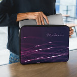 Donkere Paarse laptophoes met aangepaste naam, 15  Laptop Sleeve<br><div class="desc">Abstract donker paars afbeelding,  aanpasbare naam</div>