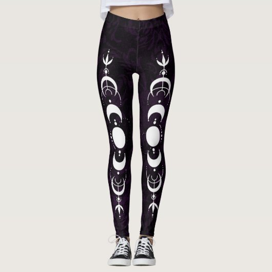 Donkere Paarse Maanfase Leggings (Voorkant)