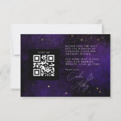 Donkere Paarse Magische Gold Qr Code Foto Save The Date (Achterkant)