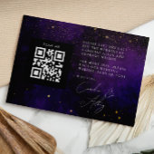 Donkere Paarse Magische Gold Qr Code Foto Save The Date