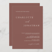 Donkere Paarse Mauve Romantic Bohemian Rustic Wedd Kaart (Voorkant / Achterkant)