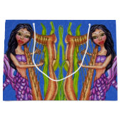  Donkere Paarse mermaid Harp Ocean Large Cadeautasje (Voorkant)