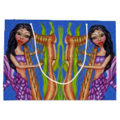  Donkere Paarse mermaid Harp Ocean Large Cadeautasje (Achterkant)