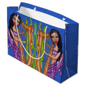  Donkere Paarse mermaid Harp Ocean Large Cadeautasje (Achterkant Gekanteld)