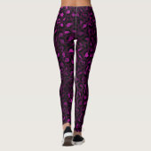 Donkere Paarse Metallic Luipaardprint Leggings (Achterkant)