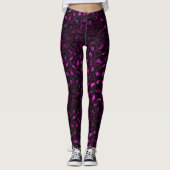 Donkere Paarse Metallic Luipaardprint Leggings (Voorkant)