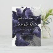 Donkere Paarse minimalistische stralingsdrager met Save The Date (Staand voorkant)