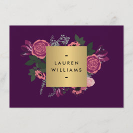 Donkere Paarse , moderne Floral Cadeat Certificate