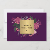 Donkere Paarse , moderne Floral Cadeat Certificate (Voorkant)