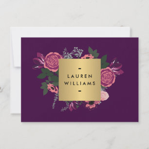 Donkere Paarse , moderne Floral Cadeat Certificate
