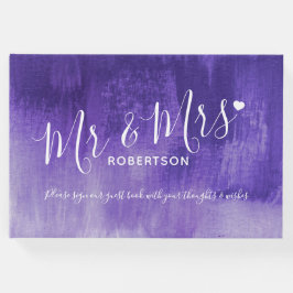 Donkere paarse moderne kunst aangepast bezoekersre gastenboek