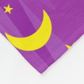 Donkere paarse nachthemel - sterren en maanpatroon fleece deken (Hoek)
