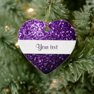 Donkere Paarse nevel met glanzend glitter vonk per Keramisch Ornament