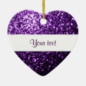 Donkere Paarse nevel met glanzend glitter vonk per Keramisch Ornament (Voorkant)