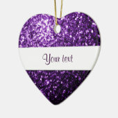 Donkere Paarse nevel met glanzend glitter vonk per Keramisch Ornament (Links)