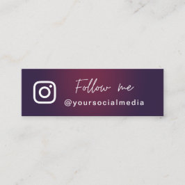 Donkere Paarse ombre volg de QR-code voor sociale  Mini Visitekaartje