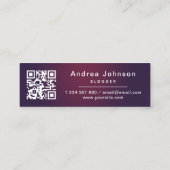 Donkere Paarse ombre volg de QR-code voor sociale  Mini Visitekaartje (Achterkant)