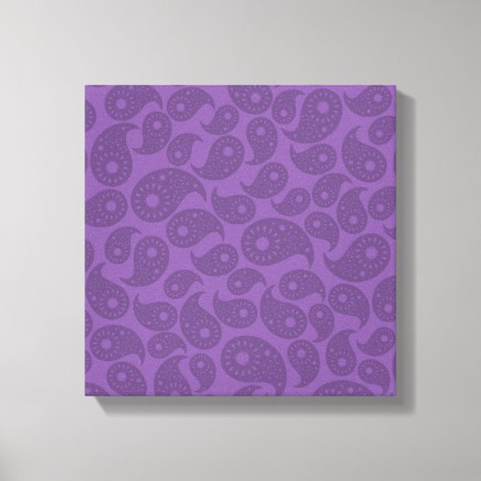 Donkere Paarse Paisley. Canvas Afdruk (Voorkant)