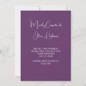 Donkere Paarse Plum Pioenen Bewaar de Datum Save The Date (Achterkant)