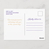 Donkere Paarse Princess Floral Quinceañera Briefkaart (Achterkant)