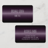 Donkere Paarse roestvrij stalen blik Visitekaartje (Voorkant / Achterkant)