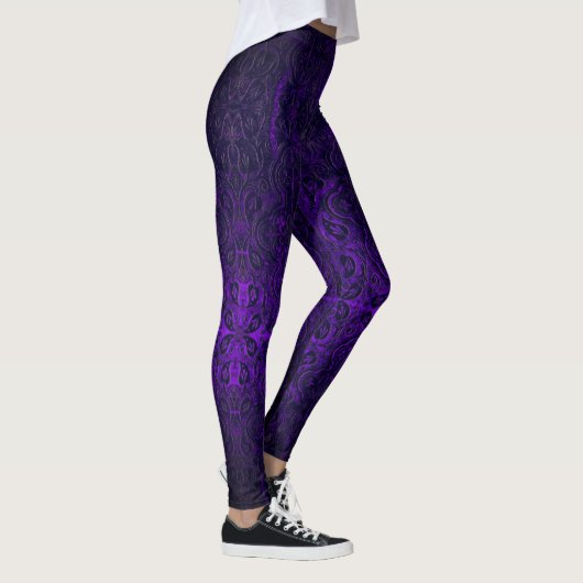 Donkere Paarse Romantische weetherde gothische kru Leggings (Rechts)