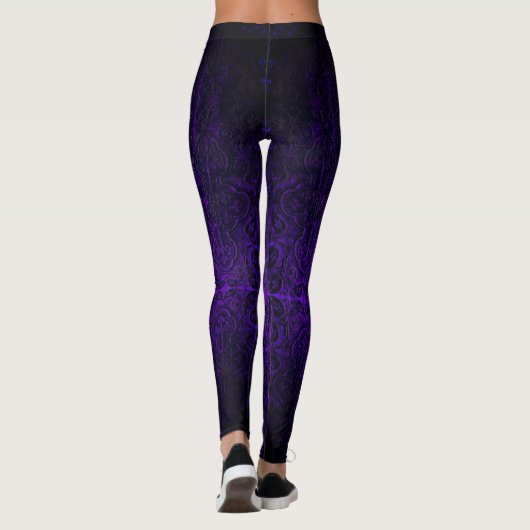 Donkere Paarse Romantische weetherde gothische kru Leggings (Achterkant)