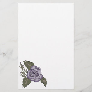 Donkere Paarse Roos Briefpapier